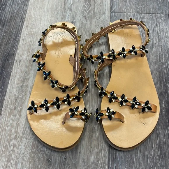 Elina Linardaki leather sandals - Picture 3 of 6